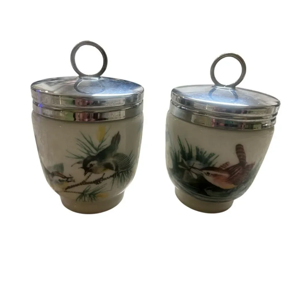 Vintage Royal Worchester porcelain egg coddlers made in Engjand